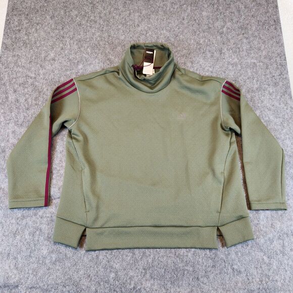 NWT Adidas Sweatshirt Adult Women 2XL Green Aeroready Training Cowl Neck Walking - Picture 3 of 13